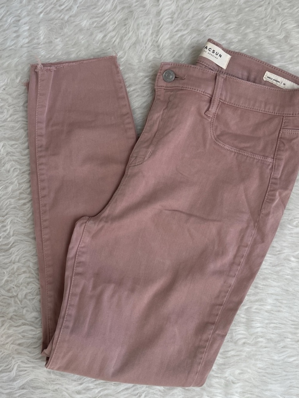 PacSun Slim High-Rise Jeans in Mauve Pink crop ankle